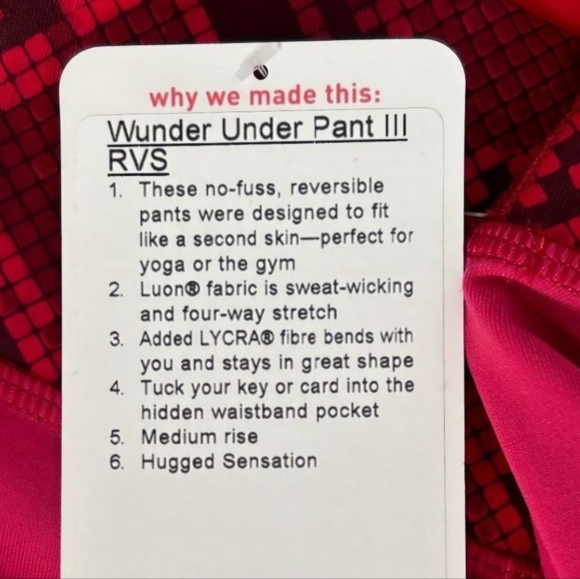 Lululemon Athletica Mid- Rise Berry/Red Cropped Reversible Leggings- Snake Print - Picture 7 of 11